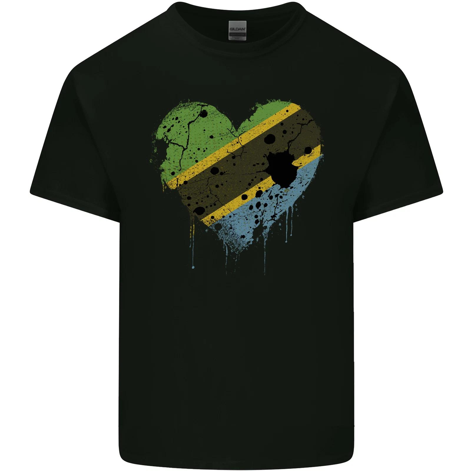 Love Tanzania Flag Tanzanian Day Football Kids T-Shirt Childrens S