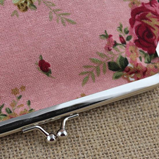 ארנק מטבעות נשים תיק כסף תיק ארנק מפתחות כרטיס פאוץ דפוס פרח גדול Hasp