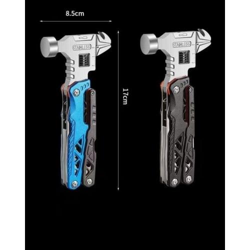 This Versatile Outdoor Wrench, Hammer, and Pliers Set Combines Multiple Functions. It's a Portable, All-in-one Combination Tool for Self-defense, and