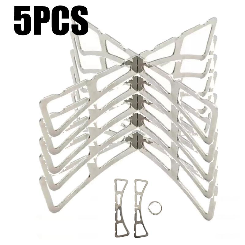 Stainless Steel Cross Steaming Rack Foldable Multi-Use Kitchen Pot Stand Portable Outdoor Camping BBQ Picnic Stand Stove Rack