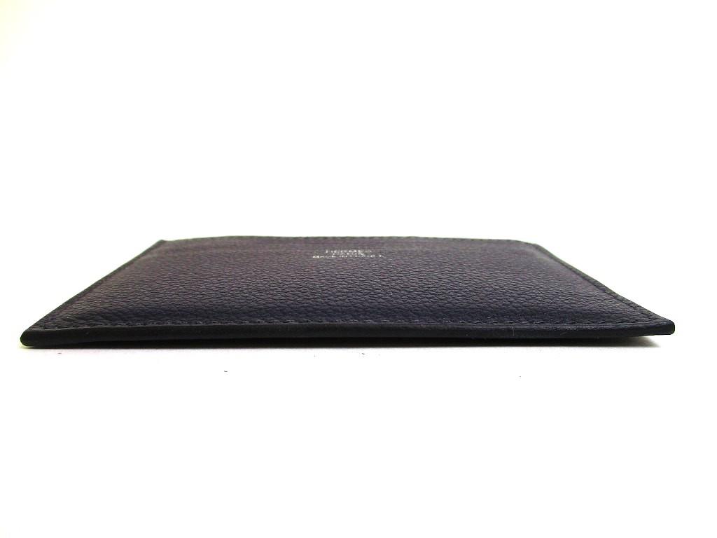 Authentic HERMES Blue indigo Evercolor Card Case Card Holder Citizen Twill Silk In #b247 Seller refurbished