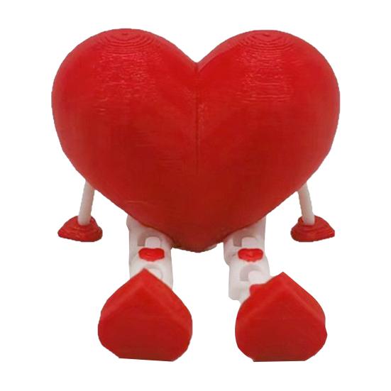 

Yousheng 3D печатное украшение в виде сердца, настольный друг с шарнирными ногами, гибкая фигурка в виде сердца, игрушка-фиджет для детей и взрослых, украшение стола 1pc красный