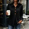 Women Button Down Shirts Shirt Blouse, Long Sleeve V Neck Loose Flowy Wrinkle Resistant Lightweight Breathable Tops Tunic Shirt, Casual Work