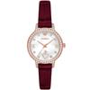 Women's Quartz Watch White Mother of Pearl Dial Genuine Leather Strap 32mm AR11510