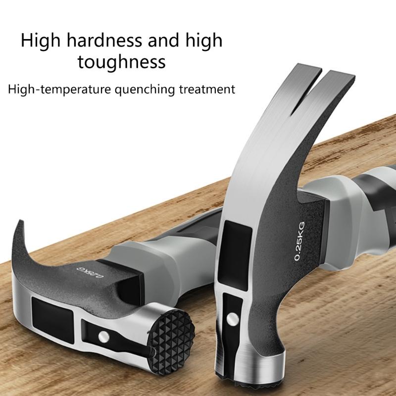 Multifunctional Heavy Duty Claw Hammer Straight Claw Hammer with Shock Absorbing Handle Heavy Duty Hammer Hand Tool