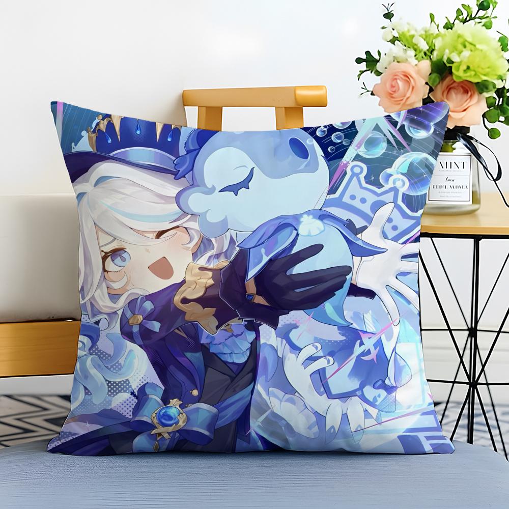 Hot Games Genshin Impact Cushion Cover Washable Linen comfort Soft for Sofa Bed Cozy Home Room Decor