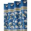 2-teiliges Ösenvorhangset mit Blumenbordüre aus Polyester - Blau