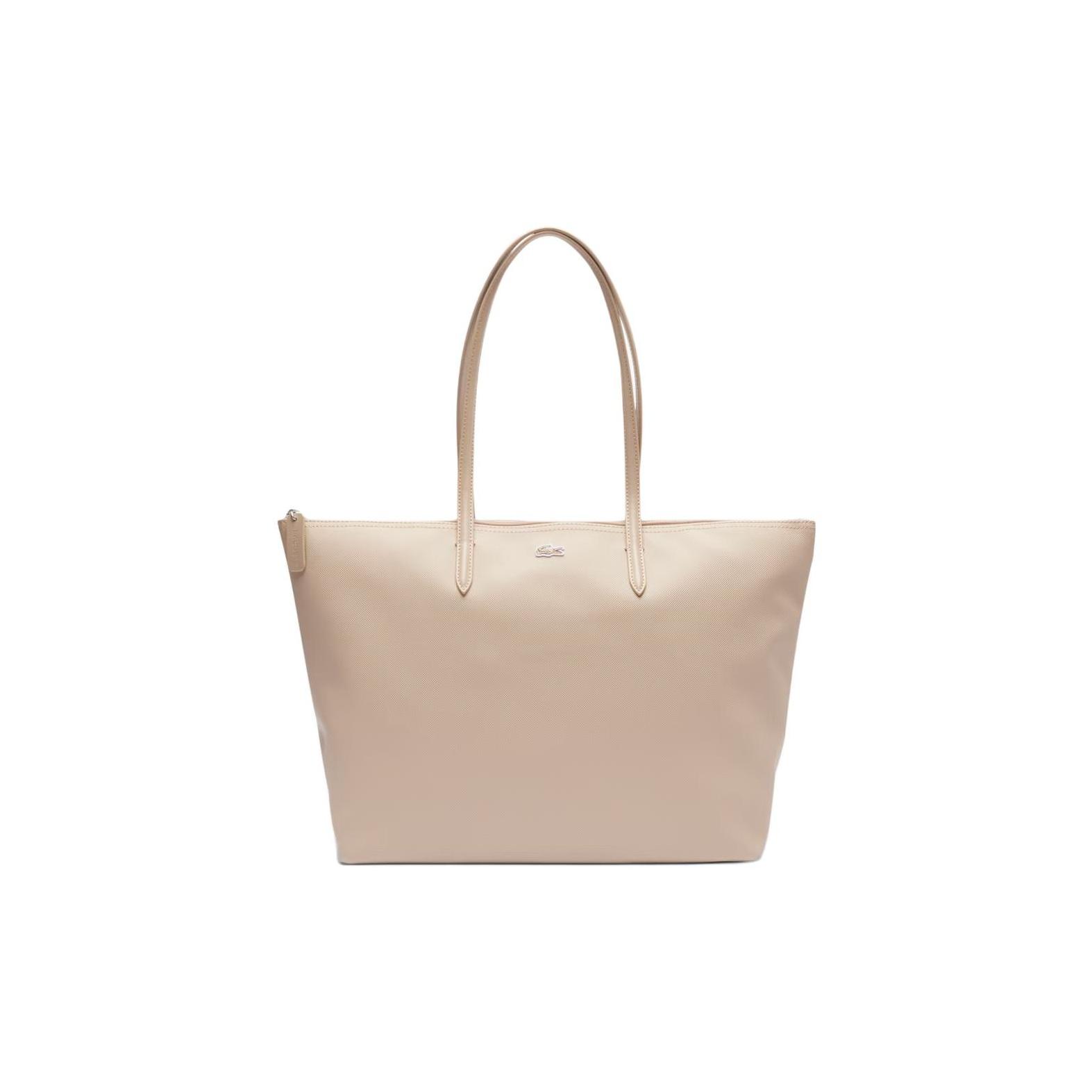 

Lacoste Logo Solid Design PVC Tote Bag Shopping Bag Shoulder Bag Large Women tote bags Beige NF1888PK-Q47 Ecru