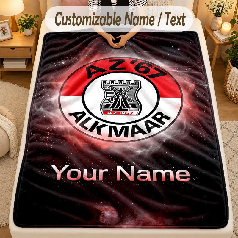 Flannel BlanketAZ Alkmaar Custom Name Text Personalized Soft Warm Throw Blanket Home Decor Gift
