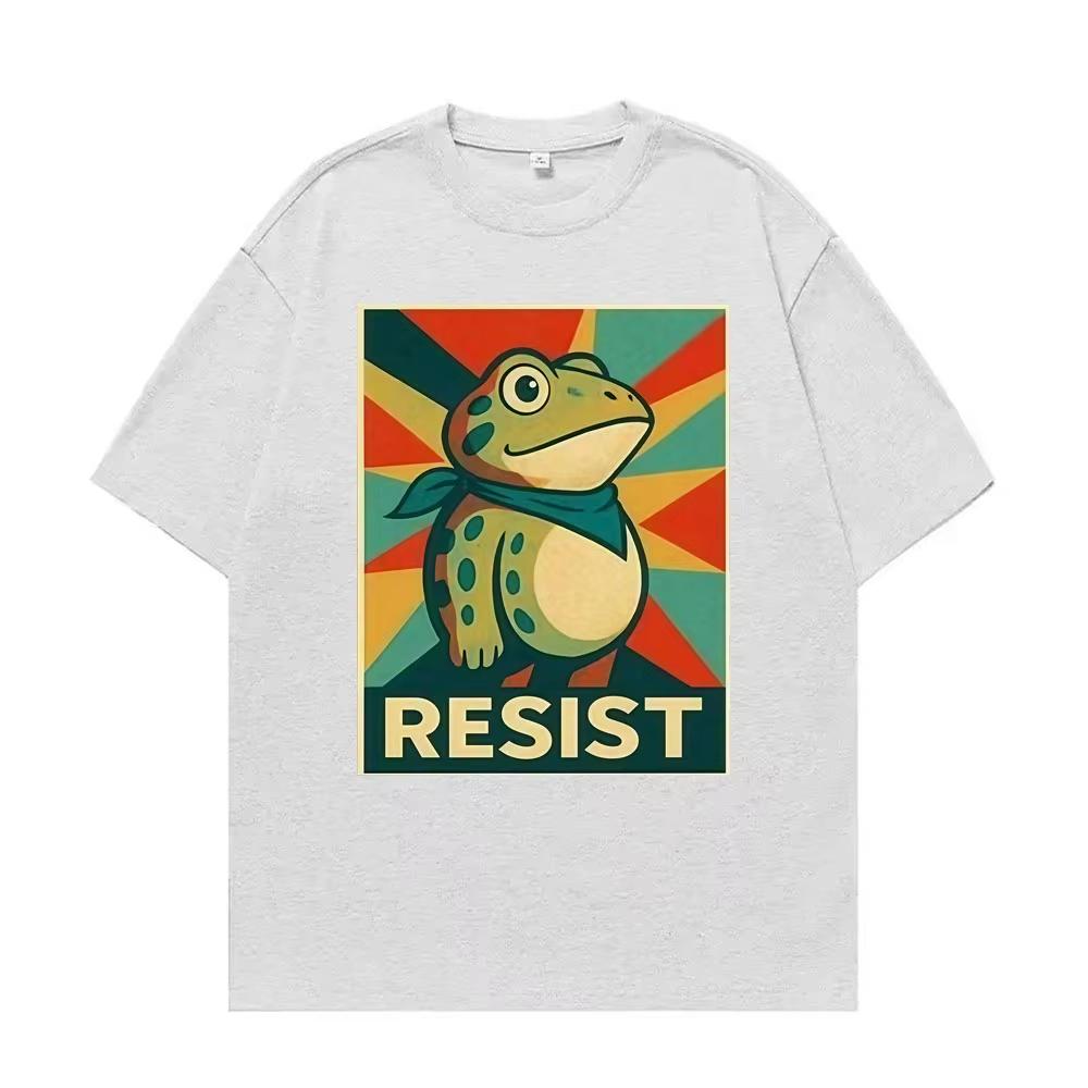 Portland Frog Dont Obey Resist Funny Tee Shirt Men Women Vintage Gothic Classic Tshirt Casual Humor Loose Short Sleeve T Shirt