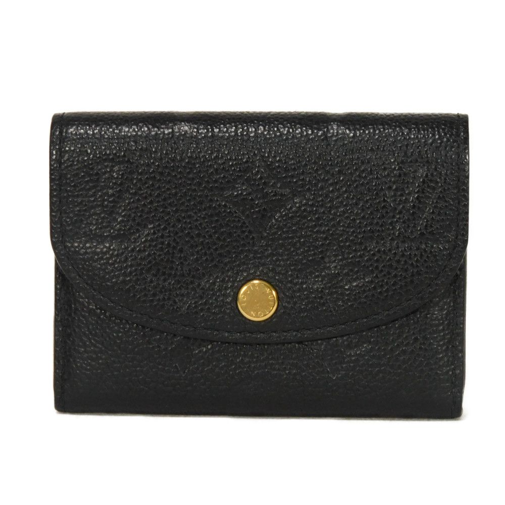 Used 12564 Porto Monnaie Rosalie M81455 7941 Current LV Logo Flower Black RFID IC Monogram Empreinte Noir Unisex from