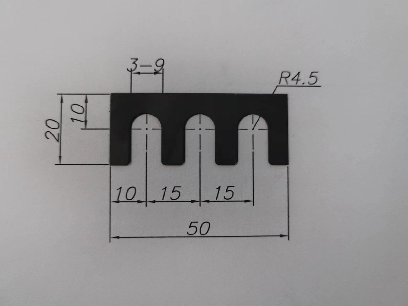

Blackened Automotive Fixture Gauge Shim, Three-Hole, Sizes 50x20, 50x19, 50x16 Single 50*20*0.3MM
