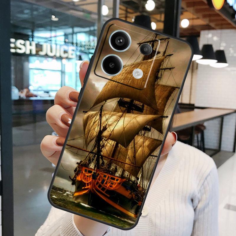 Segel Piratenschiff Boot Hülle Für Xiaomi Redmi Note 14 Pro 10 11 12 13 15 Pro Plus Redmi 15C 14C 10C 12C 13C 15 Abdeckung