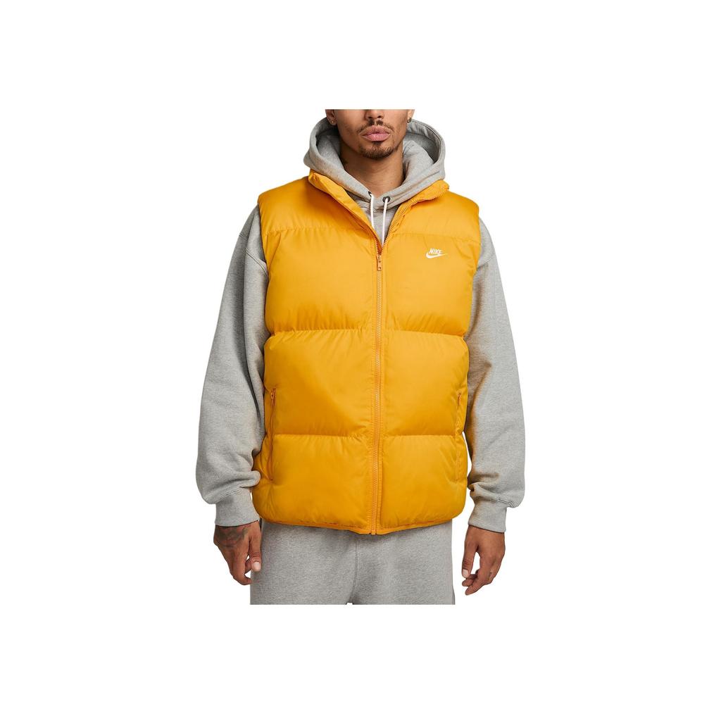 Nike Sportswear Club Primaloft Solid Color Fashion Loose Stand Collar Vest Men Vests University-Gold White FB7373-739