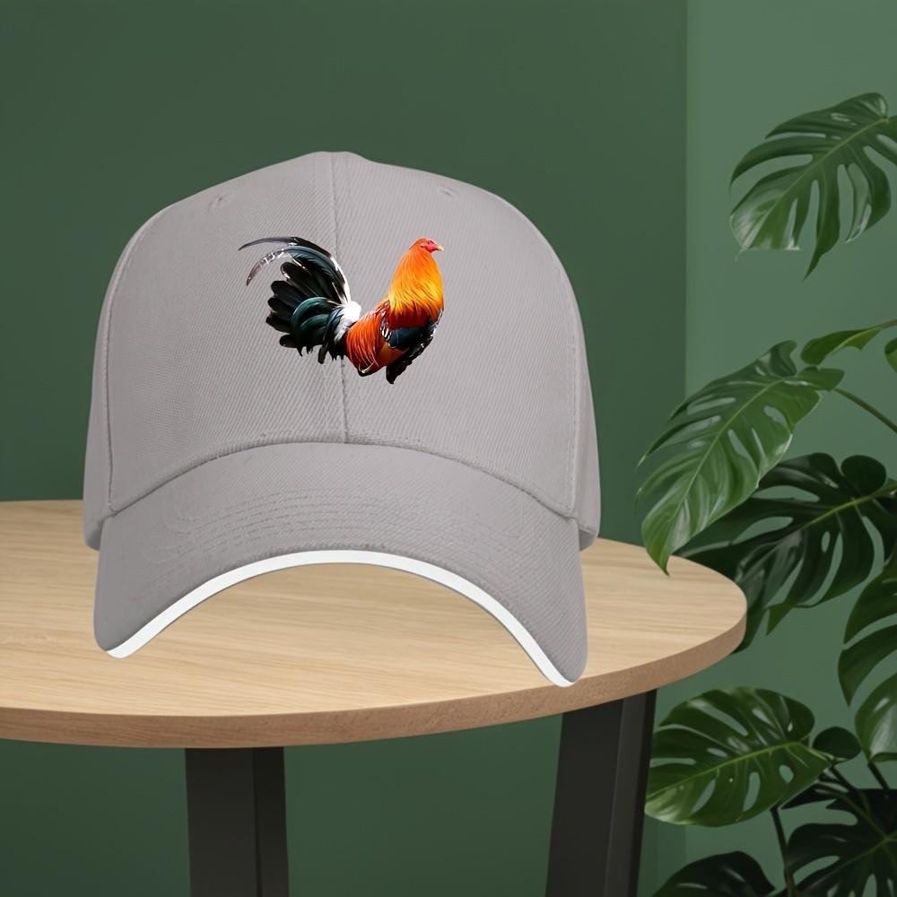Rooster Graphic Baseball Cap Breathable Polyester Casual Adjustable Sports Cap for Adults