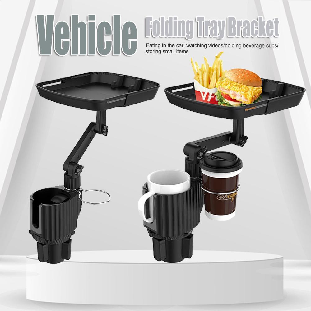 Multifunctional Car Folding Tray Bracket Folding Dining Table Drink Holder 360 Degree Rotating Disk Adjustable Base