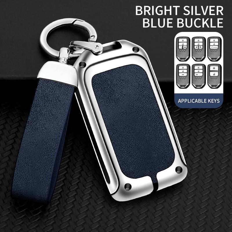 Zinc Alloy Leather Car Key Case Cover Shell Fob Holder For Honda Civic 10Th City Accord 9Th Crv Odyssey Vezel Auto Accessories