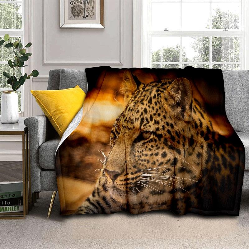 Bestia Zwierzę Leopard Gepard Kreskówka Koc, Miękki Koc do Rzucania do Domu Sypialni Łóżka Sofy Pikniku Podróży Biura Koc Okrywowy Dziecko