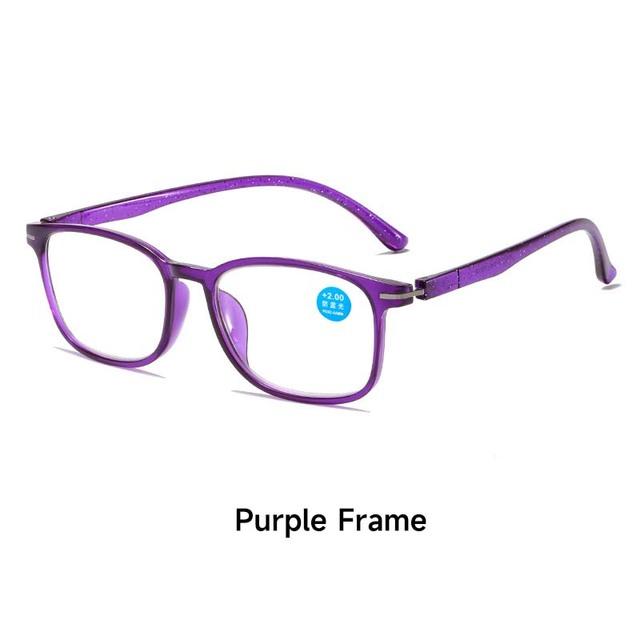 Fashion Ultralight Anti Blue Light Reading Glasses Square Frame TR90 Presbyopia Eyeglasses For Women Men Diopter +1.0 To +4.0