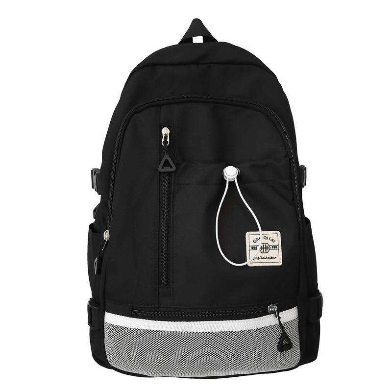 A Universal Nylon Large-capacity Korean-style Backpack with A Simple and High-quality Campus Design