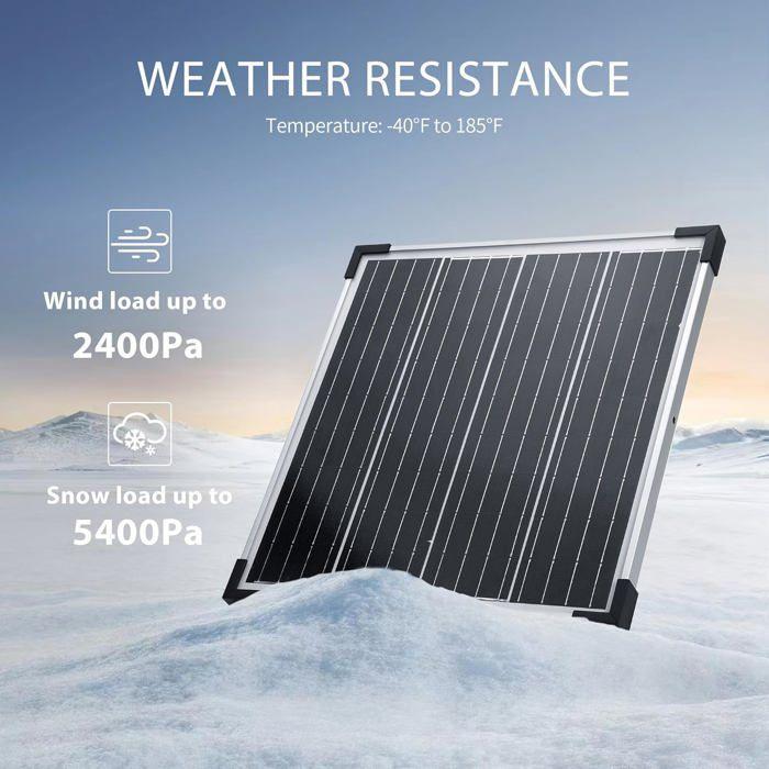 Nicesolar Panneau Solaire Monocristallin 20 W 12 V Pour Charge D'energie 1224 V Independant Du Reseau Pour Le Camping