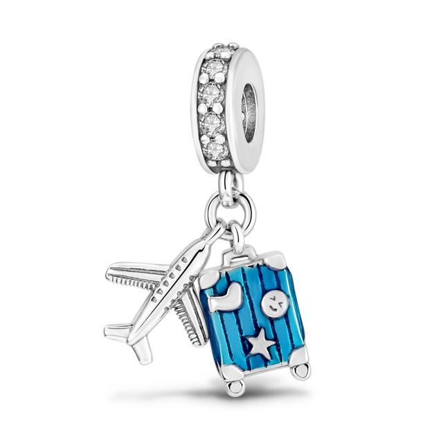 925 Sterling Silver Cz Dangle Baby Footprints wisiorek z motywem zwierzęcym koraliki Fit bransoletka naszyjnik prezent
