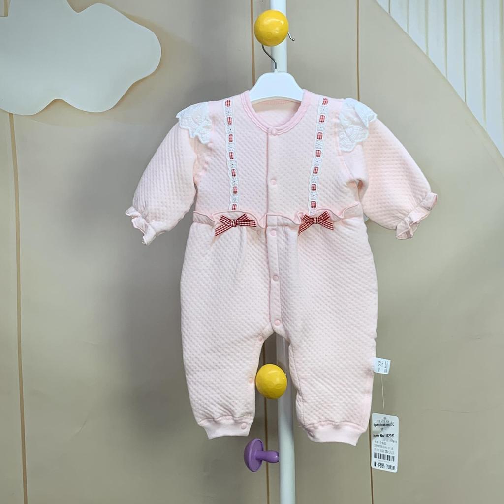 Charming Baby Girl Romper with Bow - Newborn Princess Crawling Outfit