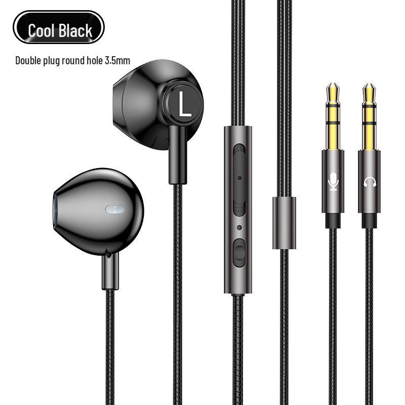Dual Plug Wired Computer Headset with In-Line Mic, Semi-In-Ear Design, Comfortable Long Wear, Superior Sound Quality