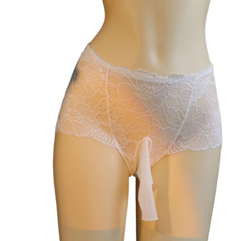 Sexy Men'S Underwear Ultra-Thin Lace Transparent Panties Sissy Pouch Sheath Lingerie See Through Briefs Gays Imitates Underpants