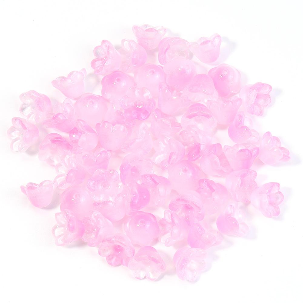 50pcs/lot Lily of The Valley Flower Shape Glass Beads Colorful Lampwork Beads For DIY Crafts Jewelry Making Accessories