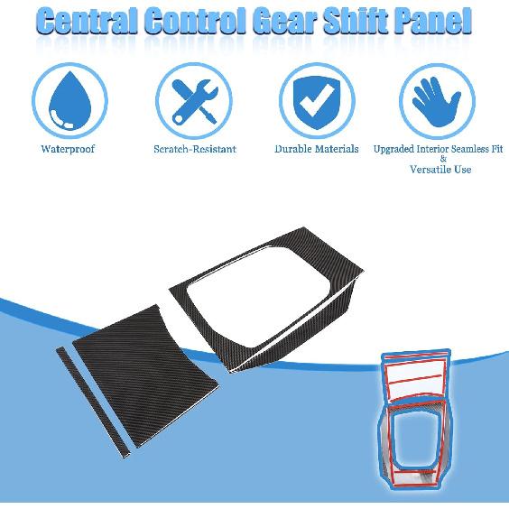 TINKI Car Center Console Gear Shift Panel Cover Trim Compatible for BMW 3 Series 3GT G20 G21 G22 G23 G26 G28 2019 2020 2021 2022 2023 2024 2025