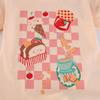 Children's Striped Flare Pants & Short Sleeve T-Shirt Set for Spring/Summer