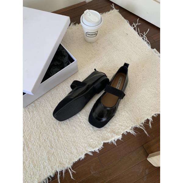 

Модная женская повседневная обувь с мягким квадратным носком, с мелким вырезом, мокасины, платье, новая плоская обувь на липучке, из ПУ, однотонная, резиновая, Мэри Джейнс 35