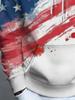 Men'S Stylish Long-Sleeve Hoodie Featuring Trendy Print Designs with American Flag Watercolor Style Elements. The Fabric Is Soft, Comfortable, And