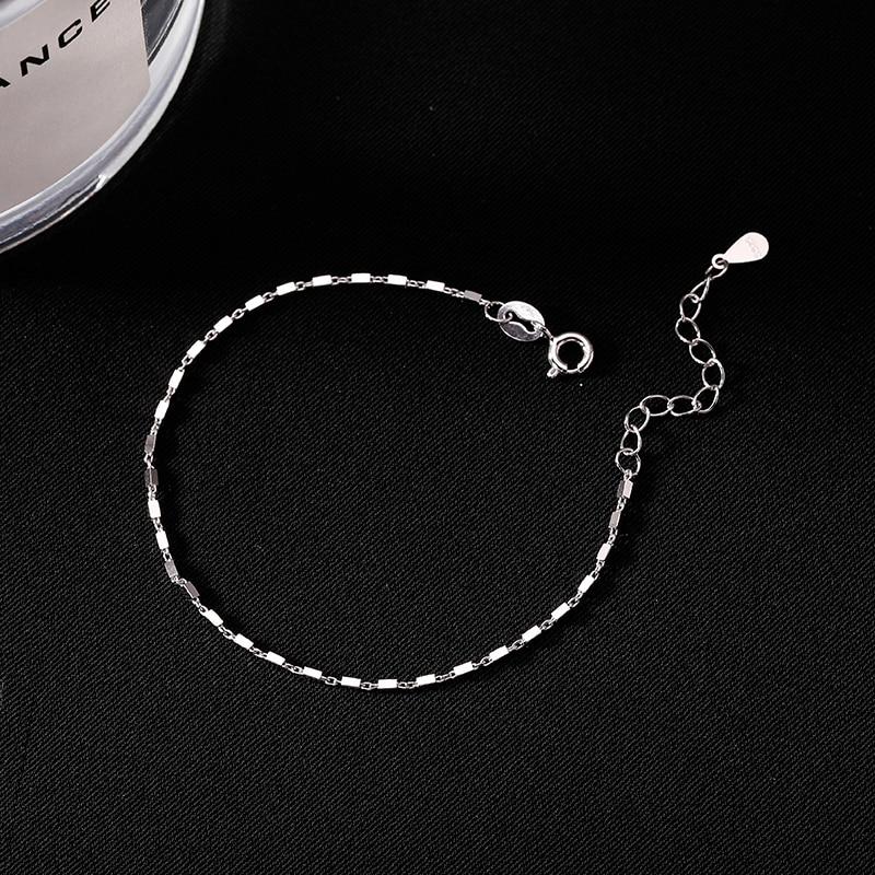 Bling Glitter Simple Thin Dainty Rose Gold Color 925 Sterling Silver Adjustable Bracelet For Women Luxury Jewelry Korean Dainty