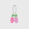 Pink Cherry Ribbon Gummy Acrylic Keyring