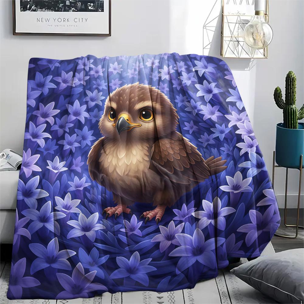 1Pc Cartoon Print Flannel Blanket, High Quality Comfortable for All Seasons, Home Decor, Warmth and Comfort, Perfect for Christmas Birthday Gift
