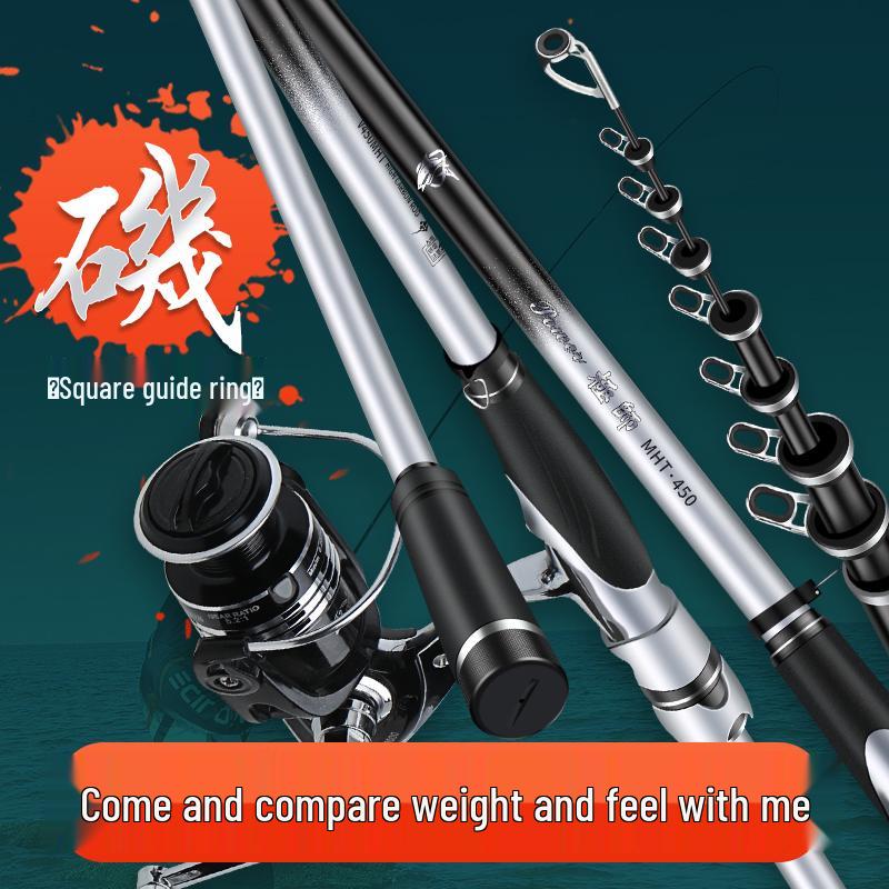 

Jishi Carbon Sea Fishing Rod Set with Square Angled Guide and Dual-Use Design Light Flex 3.6m Rod + Original Tip + Tip Ring