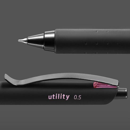 Gel Pen Quick-Dry Black Ink 0.5mm Smooth Writing Pen for Exams Office Non-Slip Grip Silent Click Retractable Pen for Library Classroom