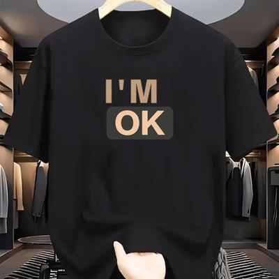 Camiseta Gráfica para Mujer IM OK Camiseta Casual de Cuello Redondo Manga Corta Cómoda Transpirable para Ropa Casual y Vacaciones