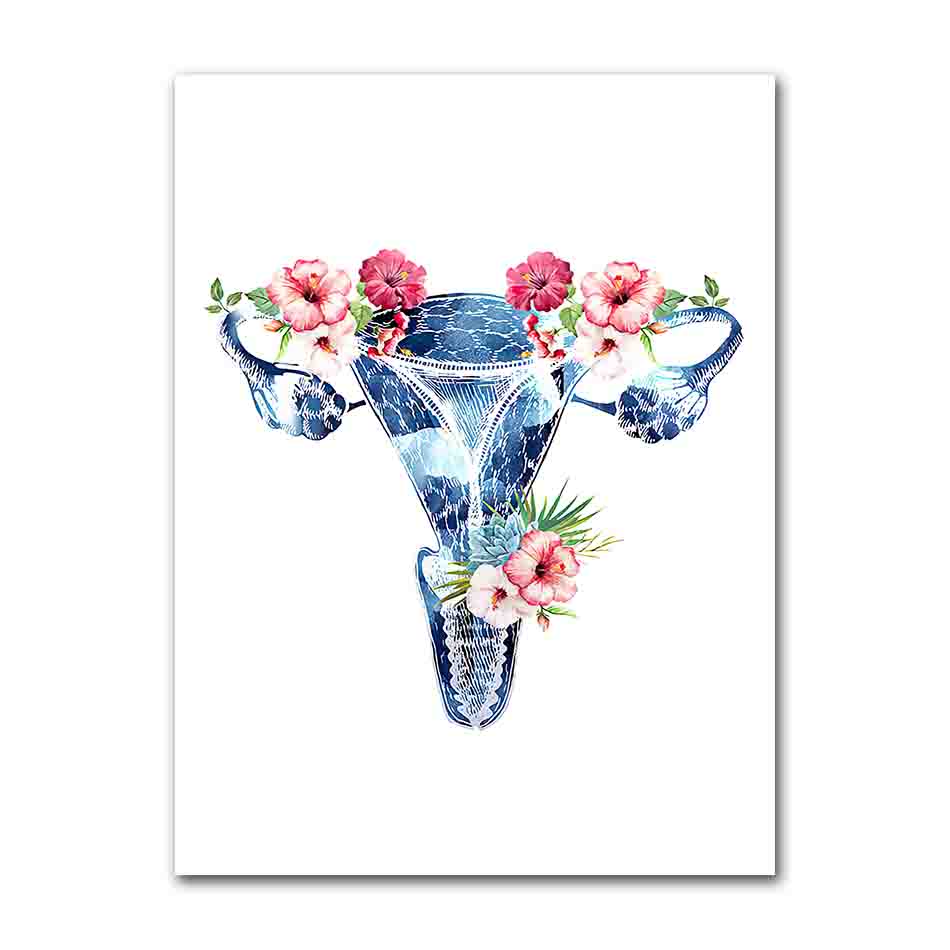 Flower Breast Uterus Kidney Liver Anatomy Wall Art Canvas Painting Nordic Posters And Prints Wall Pictures For Doctors Office
