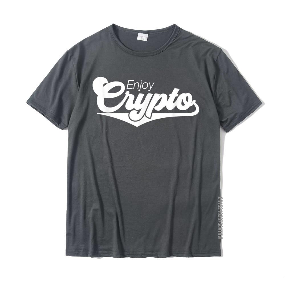 Enjoy Crypto Funny Retro Cryptocurrency Bitcoin HODL TShirt Group Casual Tops T Shirt Fitted Cotton Men T Shirt