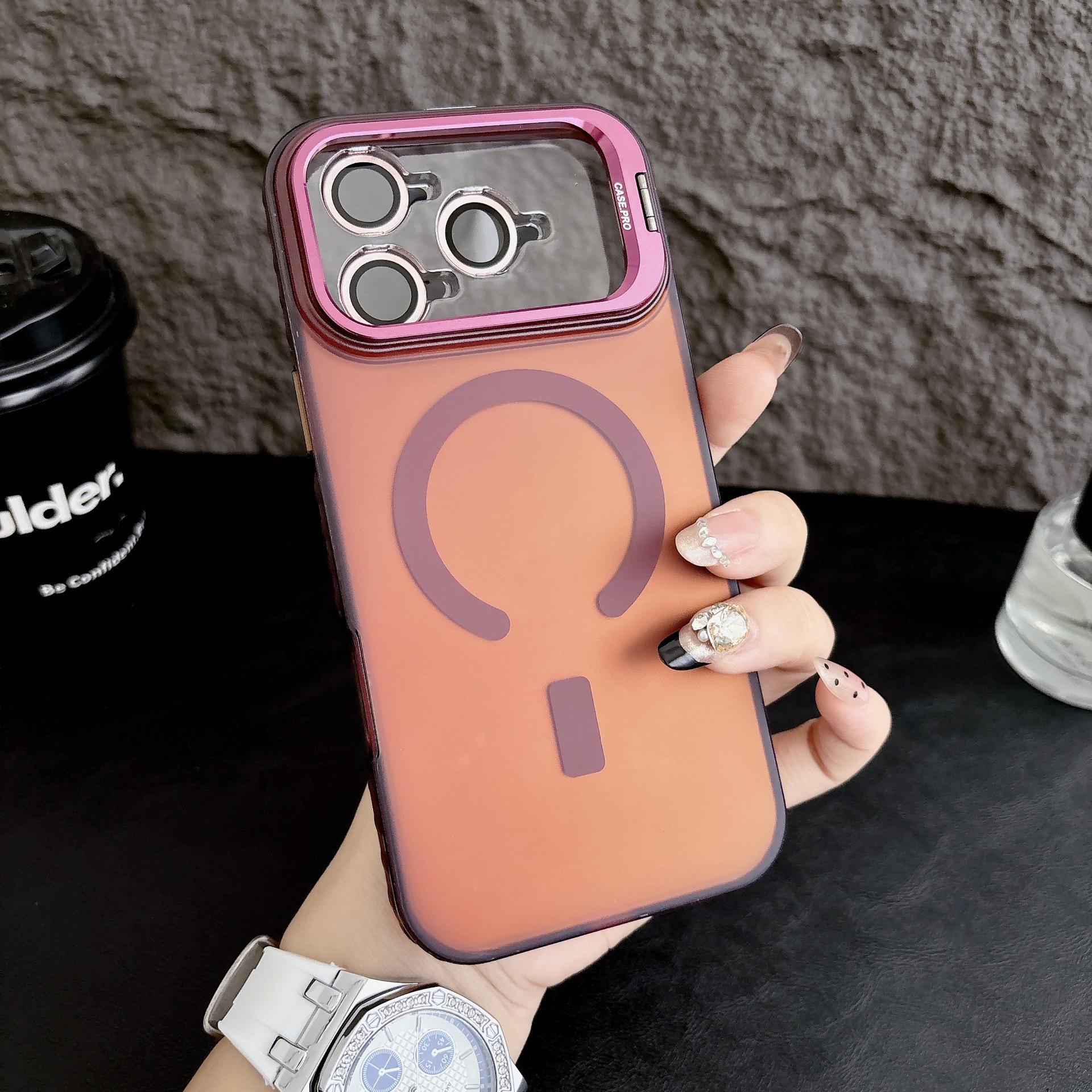 

Apple Laser Magnetic Case: Compatible with iPhone 17 Pro Max, 16 Lens Sticker, Stand 15, Skin-feel 14, Protective Case 13. iPhone 14 Pro Max