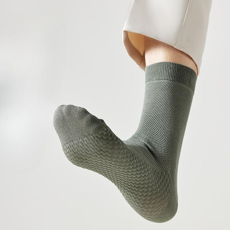 Pure Cotton Men's Anti-odor, Antibacterial, Deodorizing and Sweat-absorbing Mid-calf Socks, Summer Business, Casual and Sports Cotton Socks