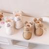 Winter Style Fleece-lined Cotton Shoes, Infant and Toddler Learning-to-walk Shoes, Small Kids' Baby Shoes, Korean-style Milk Tea Smiley Face