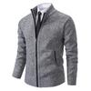 Men's Autumn/Winter Stand-Up Collar Zipper Cardigan Jacket with Velvet Knit