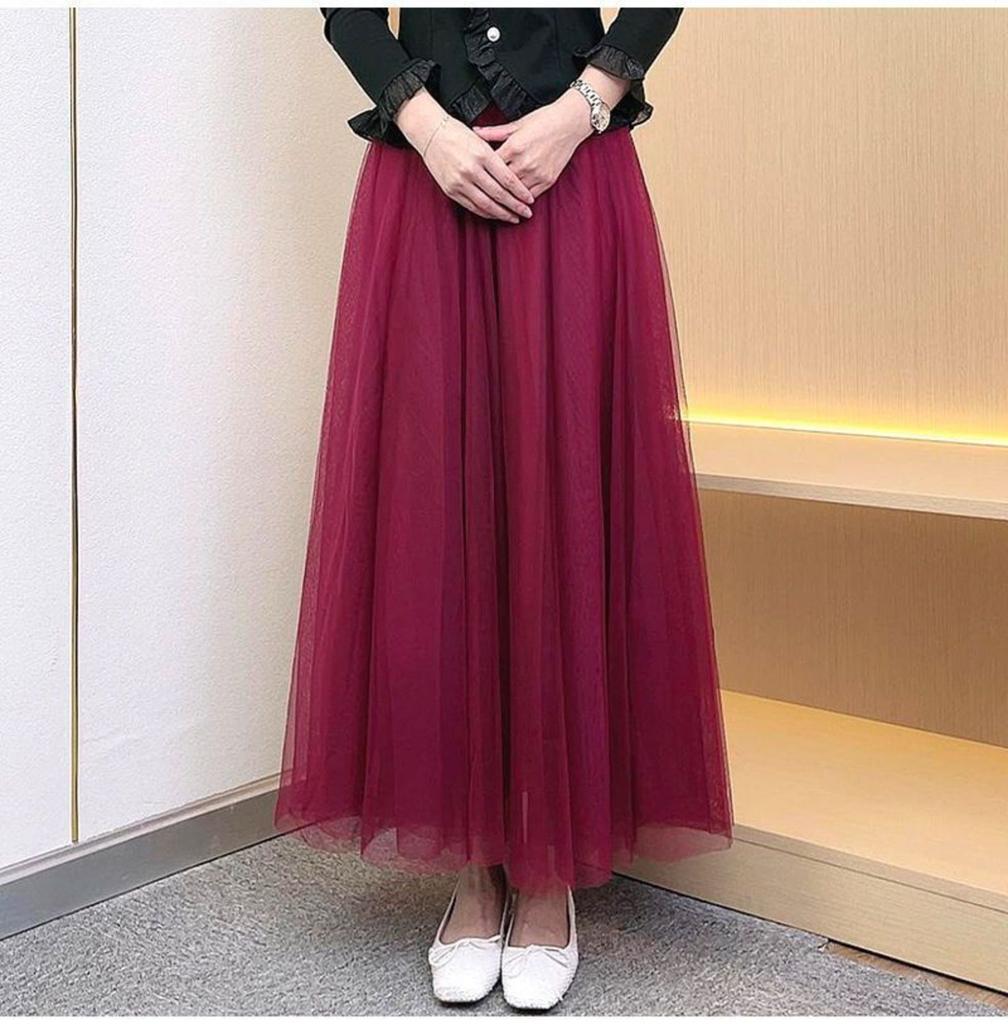 Women's Mid-length Mesh Tulle Skirt