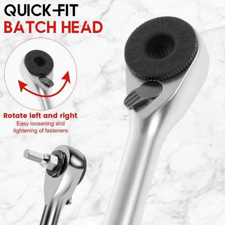 1/4 Inch Mini Ratchet Wrench 72-tooth Anticorrosion Bidirectional Wrench Magnetic Reversible Ratchet Wrench Automobile Tool