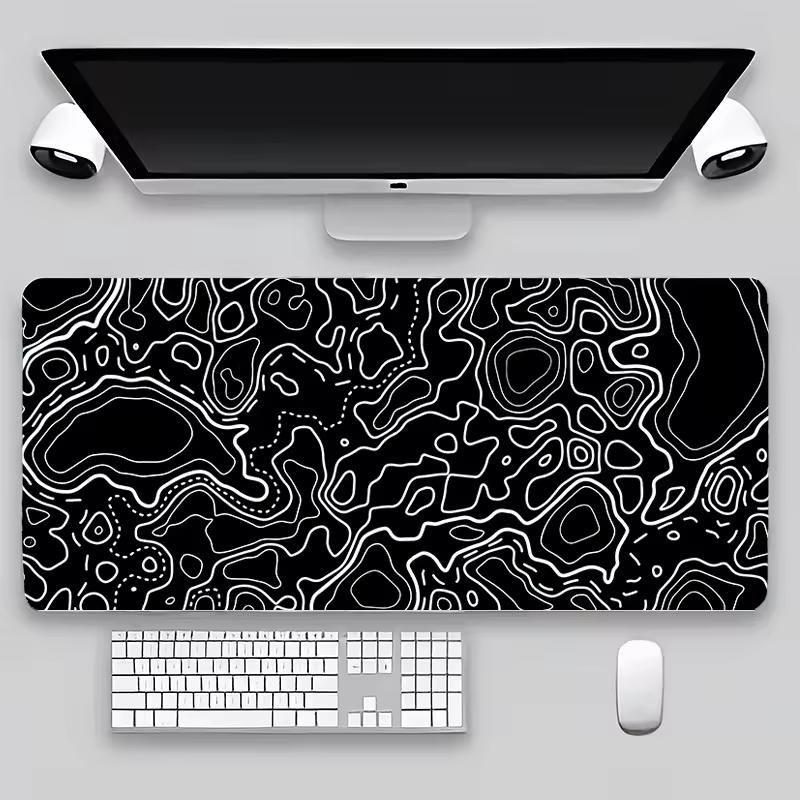 Terrain Map Contours Keyboard Gamer Carpet Rubber Mat Full Gamer Pc Keyboard Mouse Gamer Table Gaming Pc 90x40cm