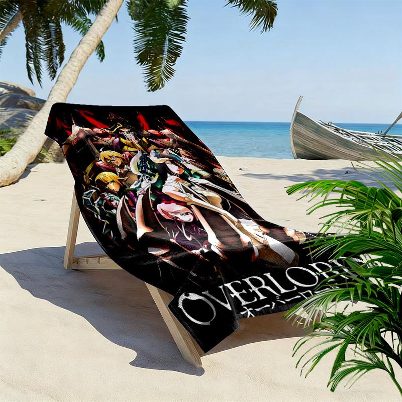 Anime Overlord Print Beach Towel, Large Soft Quick Dry Towel for Beach Camping Swimming